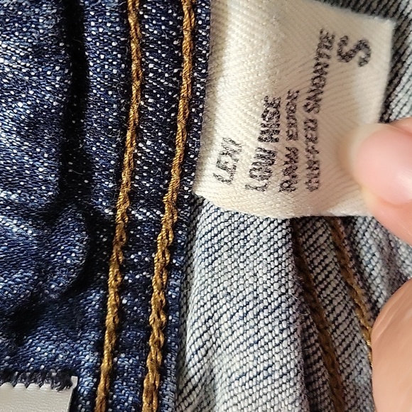 Eunina Lexi Low Rise Distressed Blue Denim Shorts - Picture 5 of 5